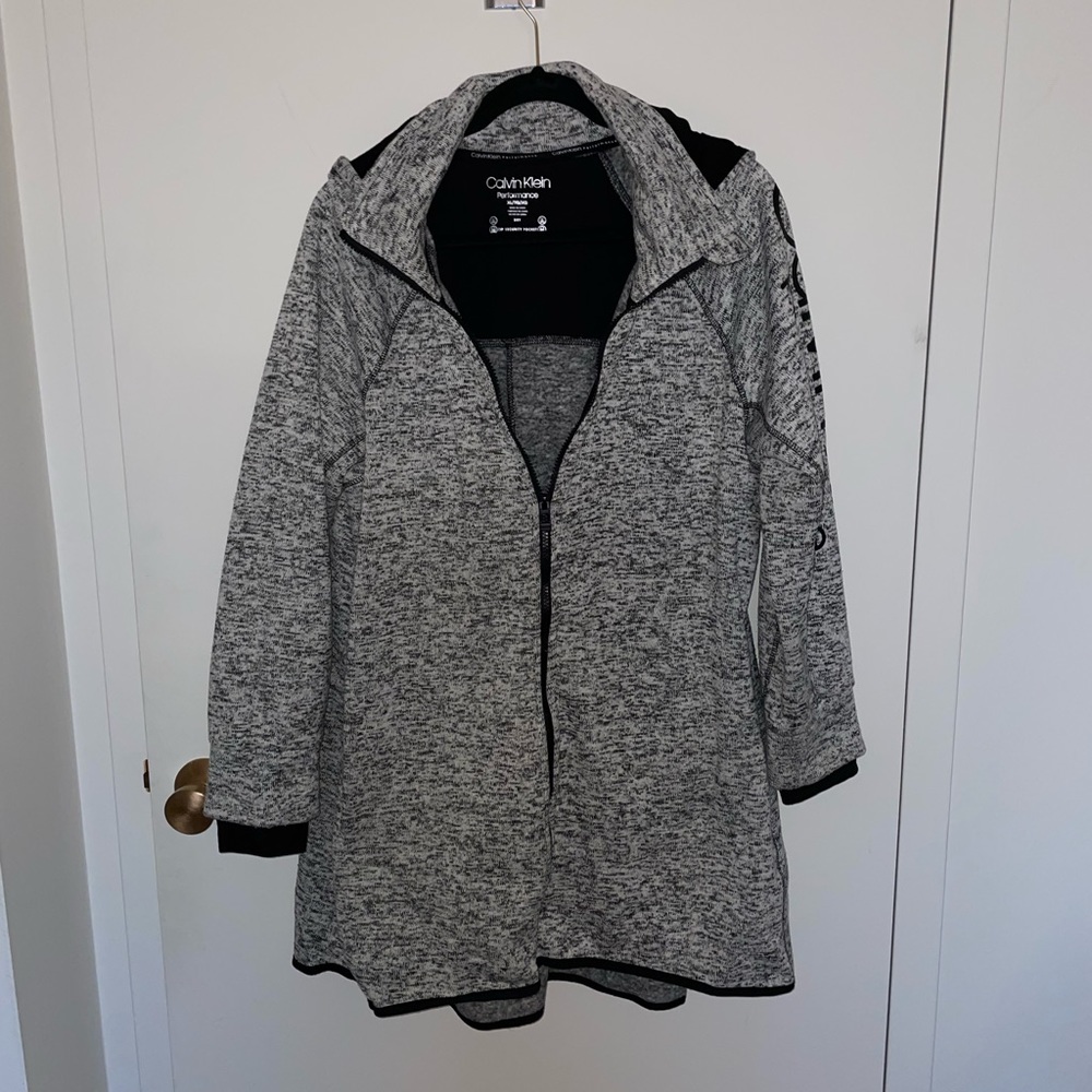 Calvin Klein Performance Knit Full Zip Hooded Coat